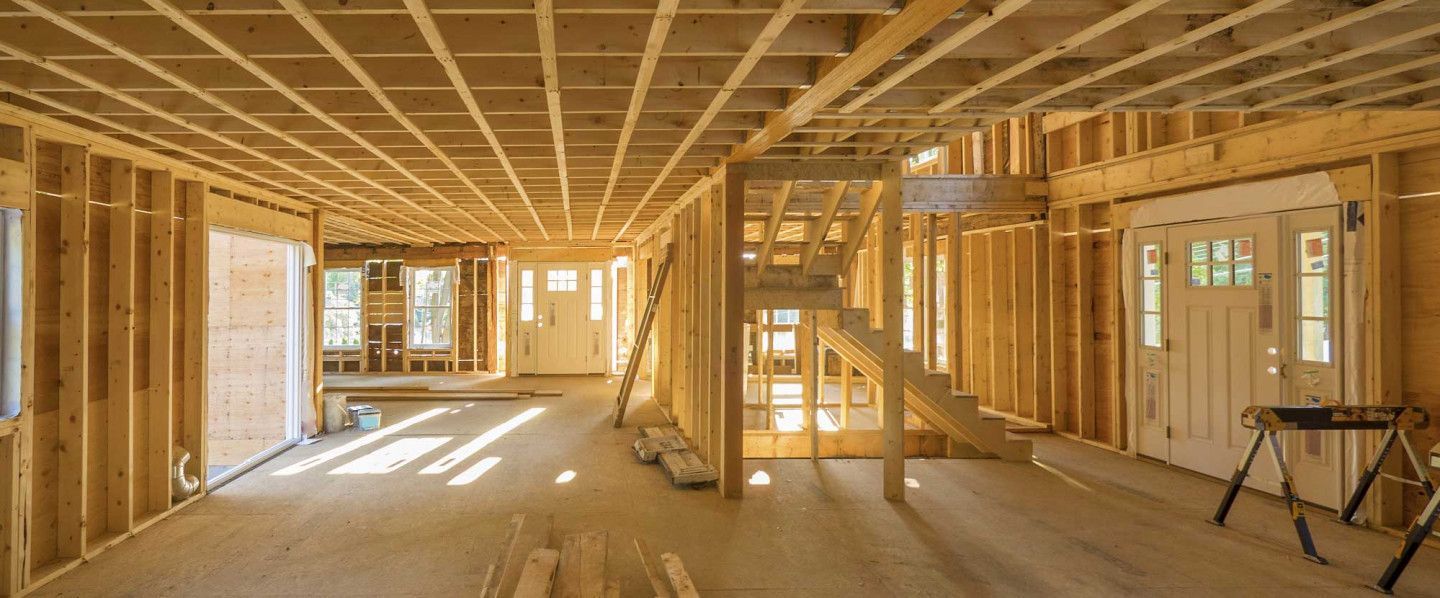 Interior framing of a new home under construction